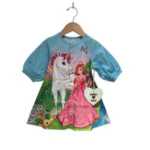 Romey Loves Lulu - Blue and Pink Unicorn Princess Dress - size 1T (fits 2T imo)